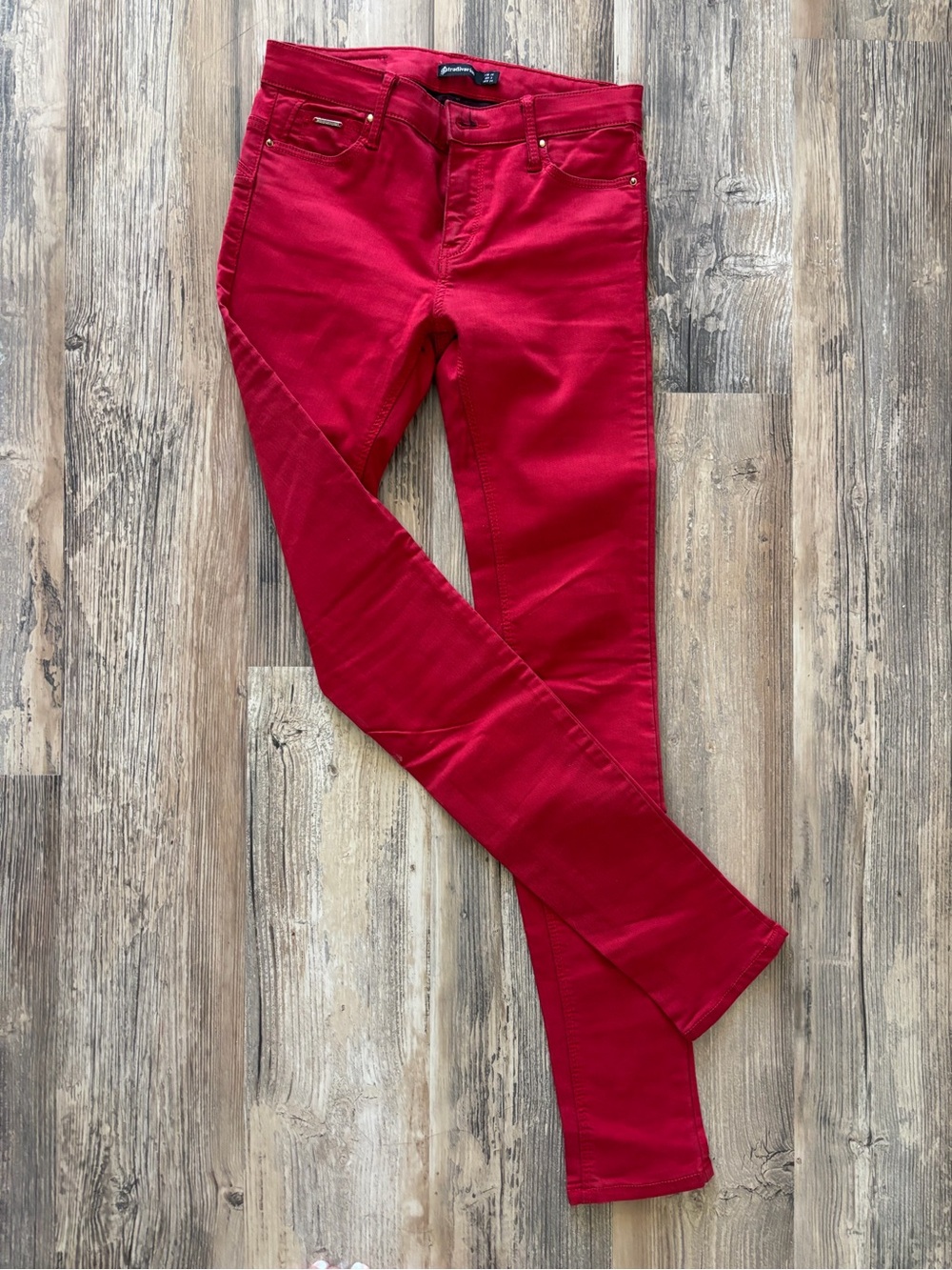 Stradivarius Red High-Waist Jeans